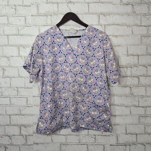 Uniform Advantage graphic cat scrub top